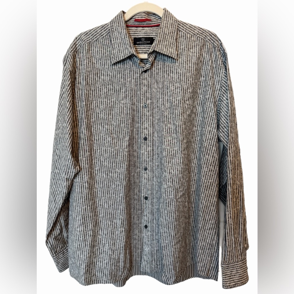 BUGATCHI UOMO Men’s Size XL 100% Cotton Long Sleeve Button Up Italian Shirt